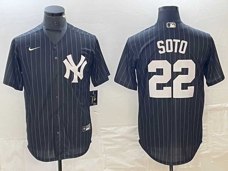 Men's New York Yankees #22 Juan Soto Black Pinstripe Cool Base Stitched Baseball Jersey,We sell and wholesale Men's New York Yankees #22 Juan Soto Black Pinstripe Cool Base Stitched Baseball Jersey on line form chian!